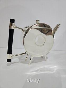 Vintage Christopher Dresser Style Silver Plated spherical shape teapot