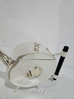 Vintage Christopher Dresser Style Silver Plated spherical shape teapot