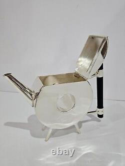 Vintage Christopher Dresser Style Silver Plated spherical shape teapot