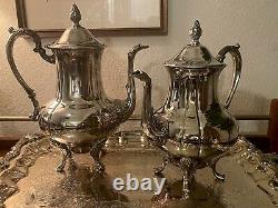 Vintage Coffee & Tea Service Baroque 5 Piece Silver plates Set