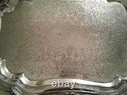 Vintage Community Melon Canada Sheffield Silverplate Tea Set 4 Pieces + Tray