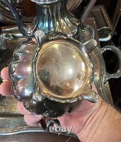 Vintage Community Old English Melon Silverplate 5 Piece Teaset Tea Set