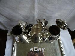 Vintage Continental Silver Plated Tea/Coffee/Chocolate Set 8 Pieces incl. Tray