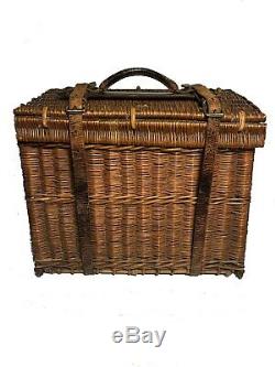 Vintage Drew & Sons En Route Wicker & Silverplate Tea/Picnic Set c 1910