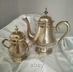 Vintage EPNS Tea Set of Teapot, Coffee or Hot Water Pot and Sugar Bowl