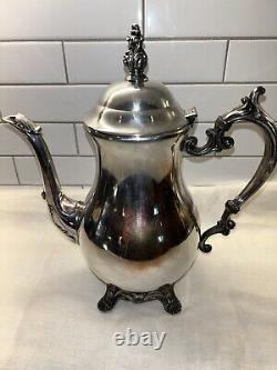 Vintage FB Rogers Silver Co Coffee & Tea 5 Piece set With Footed Tray 1982