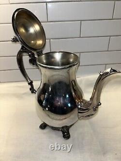 Vintage FB Rogers Silver Co Coffee & Tea 5 Piece set With Footed Tray 1982