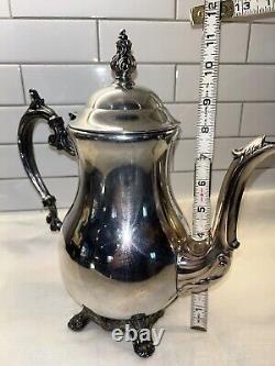 Vintage FB Rogers Silver Co Coffee & Tea 5 Piece set With Footed Tray 1982