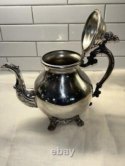 Vintage FB Rogers Silver Co Coffee & Tea 5 Piece set With Footed Tray 1982