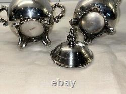 Vintage FB Rogers Silver Co Coffee & Tea 5 Piece set With Footed Tray 1982