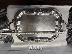 Vintage FB Rogers Silver Co Coffee & Tea 5 Piece set With Footed Tray 1982