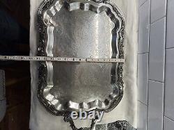 Vintage FB Rogers Silver Co Coffee & Tea 5 Piece set With Footed Tray 1982
