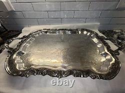 Vintage FB Rogers Silver Co Coffee & Tea 5 Piece set With Footed Tray 1982
