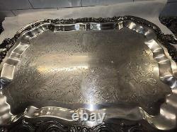 Vintage FB Rogers Silver Co Coffee & Tea 5 Piece set With Footed Tray 1982