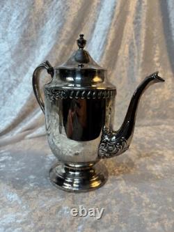 Vintage FB Rogers Silver Co. Silver Plate Tea Pot, Sugar Bowl & Creamer Set
