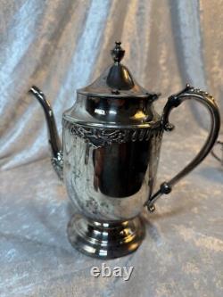 Vintage FB Rogers Silver Co. Silver Plate Tea Pot, Sugar Bowl & Creamer Set
