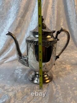 Vintage FB Rogers Silver Co. Silver Plate Tea Pot, Sugar Bowl & Creamer Set