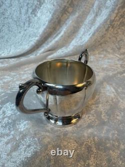 Vintage FB Rogers Silver Co. Silver Plate Tea Pot, Sugar Bowl & Creamer Set