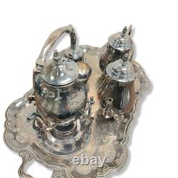 Vintage Fb Rogers Silver Plate Coffee/tea Set Gorgeous? Ornate Tray Pot Sugar