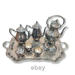 Vintage Fb Rogers Silver Plate Coffee/tea Set Gorgeous? Ornate Tray Pot Sugar