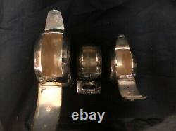 Vintage French Art Deco Inspired Silver Plate 3 Piece Tea Set