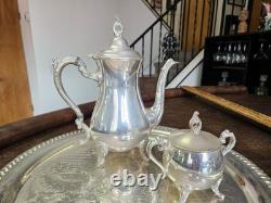 Vintage Gallion Silver Plated 6 Piece Footed Ornate Tea & Coffee Set! Mix Heavy