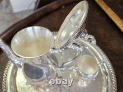 Vintage Gallion Silver Plated 6 Piece Footed Ornate Tea & Coffee Set! Mix Heavy