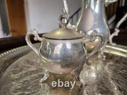 Vintage Gallion Silver Plated 6 Piece Footed Ornate Tea & Coffee Set! Mix Heavy