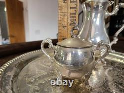 Vintage Gallion Silver Plated 6 Piece Footed Ornate Tea & Coffee Set! Mix Heavy