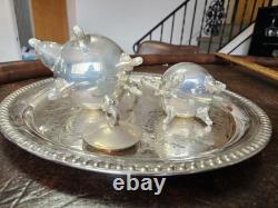 Vintage Gallion Silver Plated 6 Piece Footed Ornate Tea & Coffee Set! Mix Heavy
