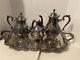 Vintage Georgetown By F B Rogers 4 Piece Tea / Coffee Set With Footed Tray