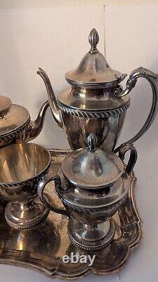 Vintage Gorham & Friedman Sterling Silverplate Coffee Tea Service Set Tarnished