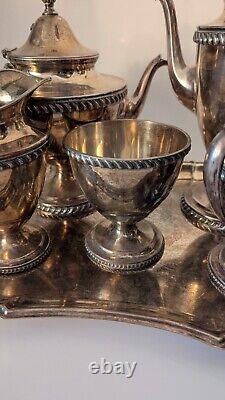 Vintage Gorham & Friedman Sterling Silverplate Coffee Tea Service Set Tarnished