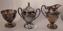 Vintage Gorham & Friedman Sterling Silverplate Coffee Tea Service Set Tarnished
