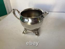 Vintage Hanson Silver Plate Coffee/Tea Set Tray, Sugar, Creamer, Teapot, Spoon, Read