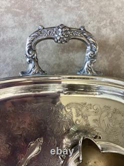 Vintage Hanson Silver Plate Coffee/Tea Set Tray, Sugar, Creamer, Teapot, Spoon, Read