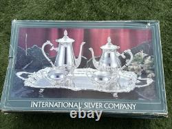 Vintage International Silver Company 5 Pieces Coffee And Tea Set #5025