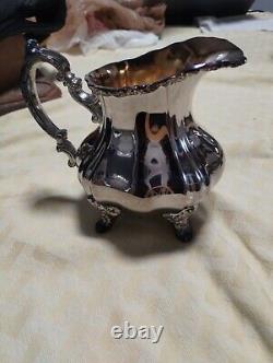 Vintage Lancaster Rose Silverplate Coffee/large teapot, Creamer And Sugar Bowl