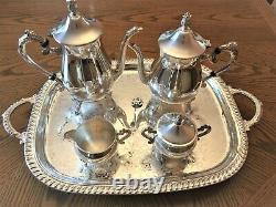 Vintage Leonard Silver Company 5 Piece Coffee and Tea Service Set Silver plate