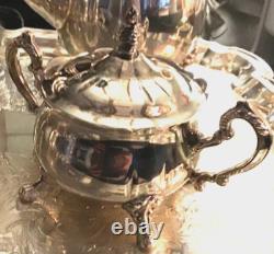 Vintage Leonard Silver Plated 6 Piece Coffee Tea Set with Tray