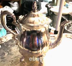Vintage Leonard Silver Plated 6 Piece Coffee Tea Set with Tray