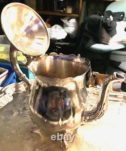 Vintage Leonard Silver Plated 6 Piece Coffee Tea Set with Tray