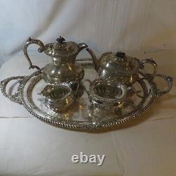 Vintage Lonsdale Silver Plate Coffee/tea Service With 27 Tray
