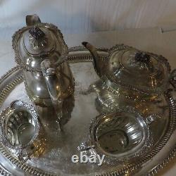 Vintage Lonsdale Silver Plate Coffee/tea Service With 27 Tray