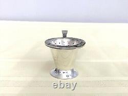 Vintage Los Castillo Mexico Silver Plate Tea Strainer and Cup Abalone Inlay