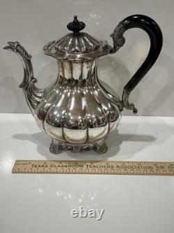 Vintage Melon Design Tea Coffee Cream & Sugar Set England Sheffield Elegant READ