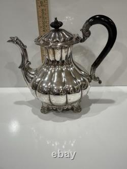 Vintage Melon Design Tea Coffee Cream & Sugar Set England Sheffield Elegant READ