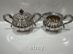 Vintage Melon Design Tea Coffee Cream & Sugar Set England Sheffield Elegant READ
