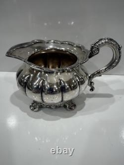 Vintage Melon Design Tea Coffee Cream & Sugar Set England Sheffield Elegant READ