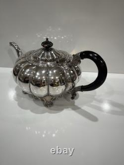 Vintage Melon Design Tea Coffee Cream & Sugar Set England Sheffield Elegant READ